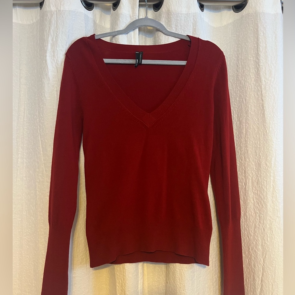 Red V-Neck Sweater
